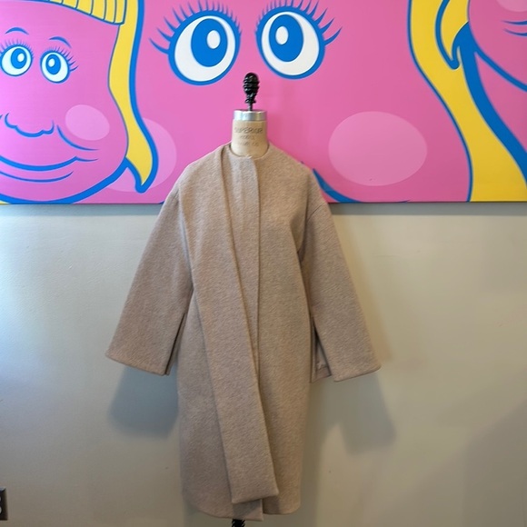 Oak + Fort Tan Beige Taupe Wool Blend Coat